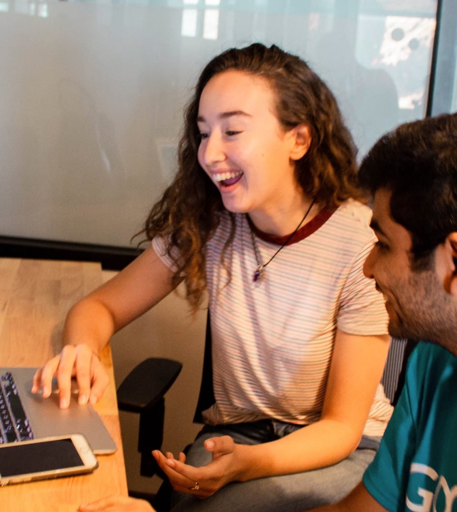 Photo of a student excited to learn